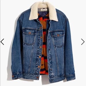 Madewell x Kule Sherpa-Lined Oversized Jean Jacket